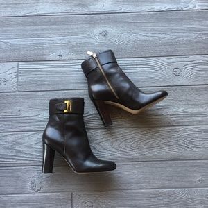 Michael Kors Ankle Boot Leather Dark Chocolate 6M